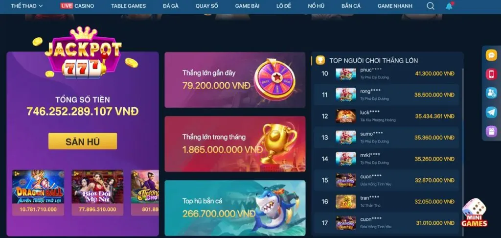 Slot game và Bắn cá 777king99